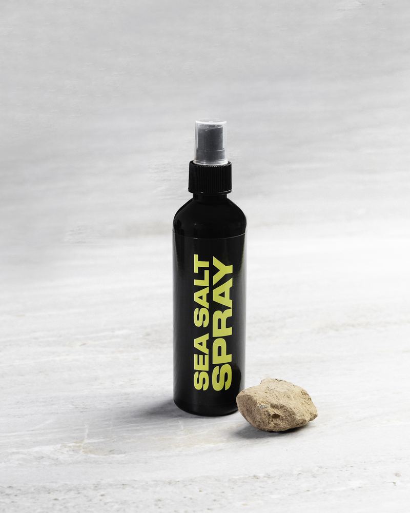 Jefes Sea Salt Spray bottle on a stone surface
